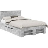  Krevetna konstrukcija s uzglavljem Betonski sivi 137 x 203 cm | shoptok.hr