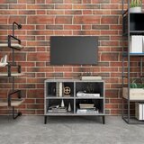 vidaXL TV ormarić s metalnim nogama siva boja betona 69,5 x 30 x 50 cm Cijene