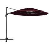  Vrtni suncobran s 4 razine i aluminijskim stupom 3 x 3 m bordo | shoptok.hr