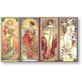  Slika na platnu ŠTIRJE LETNI ČASI – Alfons Mucha | Shoptok.si