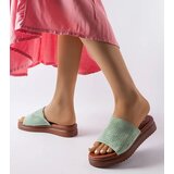  Green flip-flops with openwork upper Idabel | Shoptok.si