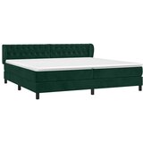  s oprugama i madracem tamnozeleni 200x200 cm baršunasti | shoptok.hr