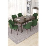 Hanah home nef - baroque, khaki baroquekhaki extendable dining table & chairs set (7 pieces) | ePonuda.com
