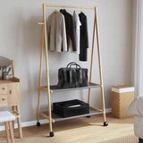  Stalak za odjeću s policama i kotačima 96x45 5x155 5 cm bambusa | shoptok.hr