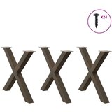  Noge jedilne mize v obliki črke X 3 kosa 90x(72-73) cm jeklo, (21828589) | Shoptok.si