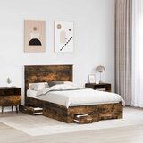  Krevetna konstrukcija s ladicama Dimljeni hrast 120 x 190 cm | shoptok.hr