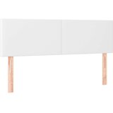 vidaXL Box spring postelja z vzmetnico LED bela 140x190cm umetno usnje | Shoptok.si