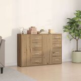  Stranska omara Set 2 Umetni hrast MDF, Iverna plošča Velik Bife | Shoptok.si