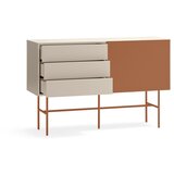 Teulat Opečnato oranžna/bež nizka komoda z drsnimi vrati 140x91 cm Nube – | Shoptok.si
