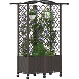  Povišeni krevet s mrežom i krovom Smeđa 122 x 40 x 144 cm PP | shoptok.hr