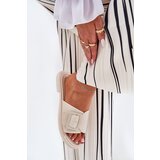 S. BARSKI Leather Women's Slippers With Buckle D&A Beige | shoptok.hr