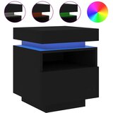 The Living Store Noćni ormarići s LED svjetlima 2 kom crni 40x39x48,5 cm | shoptok.hr