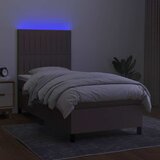  Krevet box spring s madracem LED smeđesivi 100x200 cm tkanina | shoptok.hr