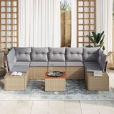 vidaXL set od 8 vrtnih kauča s jastučićima bež poli ratan akacija | shoptok.hr