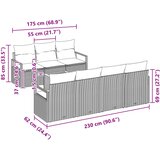  Sjedeća garnitura za vrt 8 kom. Siva poliratan | shoptok.hr