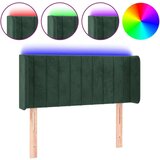 vidaXL LED posteljno vzglavje temno zeleno 83x16x78/88 cm žamet | Shoptok.si