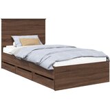  Krevetna konstrukcija Smeđi hrast 100 x 200 cm Inženjersko Drvo | shoptok.hr