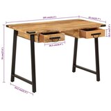  Predalnik 105x55x70 cm trden mangov les in železo | Shoptok.si