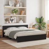  Postelja Črna Orehovina 180 x 200 cm Konstruiran les, (5000022806) | Shoptok.si