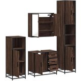 vidaXL 4-dijelni set kupaonskog namještaja boja smeđeg hrasta drveni | shoptok.hr
