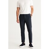 Altinyildiz classics Men's Navy Blue Slim Fit Slim Fit Bird Eye Patterned Elastic Waist Tied Trousers | ePonuda.com