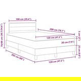  Krevet s podijem s madracem i LED tamno sivi 120x200 cm tkanina | shoptok.hr