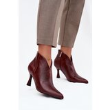 Boto Patent Leather Low Women's Ankle Boots On Heel Bordeaux Jolivra Cijene