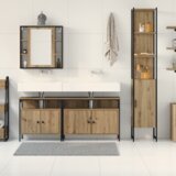  Set kupaonskog namještaja od 4 dijela u umjetnom hrastu | shoptok.hr