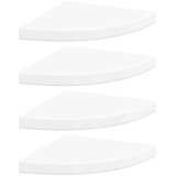  323909 Floating Corner Shelves 4 pcs High Gloss White 35x35x3,8 cm MDF | shoptok.hr