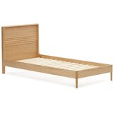 Kave Home Postelja iz masivnega hrasta z letvenim dnom 90x200 cm v naravni barvi Lenon – | Shoptok.si
