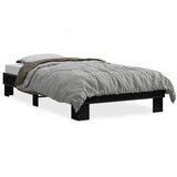Furnova Posteljni okvir črn 100x200 cm inženirski les in kovina, (21934079) | Shoptok.si