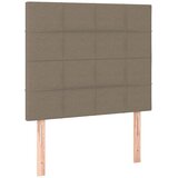  Krevet box spring s madracem LED smeđesivi 90x200 cm tkanina | shoptok.hr