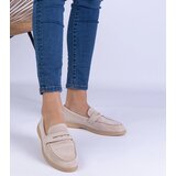 Gemre Beige classic perforated eco-suede loafers Argossa | Shoptok.si