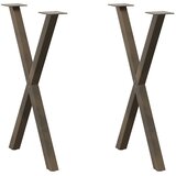  Noge za blagovaonski stol u obliku slova X, 2 kom, prirodni čelik, 57 x (72-73) cm, čelik Slike