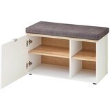 XORA garderobna klop siva, bela, hrast artisan | Shoptok.si