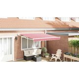Nadstrešnica Crvena i bijela 350 x 250 cm Poliester i metal | shoptok.hr