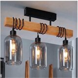 Brilagi Plafonski luster WOOD GLASS 3xE27/60W/230V borovina/crna/dimljeno siva Cene
