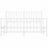  Metalni okvir kreveta uzglavlje i podnožje bijeli 140 x 190 cm | shoptok.hr