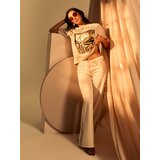 Sinsay Pamučna majica sa zlatnim printom | shoptok.hr