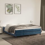 vidaXL Box spring posteljni okvir temno moder 160x200 cm žamet Cene
