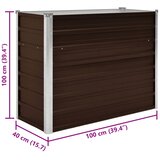  Povišena vrtna gredica smeđa 100 x 40 x 77 cm pocinčani čelik | shoptok.hr