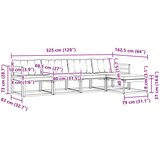  Set vanjskih sofa s jastukom 5 pcs Bijela i crna | shoptok.hr