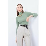 Lafaba Women's Mint Green Turtleneck Knitwear Sweater Cene