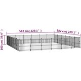  Zunanji pasji boks jeklo 33,87 m² - - črna - 111.55 - 582 x 582 x 100 cm - | Shoptok.si