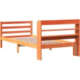 vidaXL Posteljni okvir brez vzmetnice voščeno rjav 75x190 cm borovina | Shoptok.si