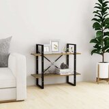 vidaXL Knjižna omara 2-nadstropna rjava 80x30x70 cm trdna borovina Cene