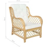 SOFA Enosed z blazino naravni ratan in platno, (20597460) | Shoptok.si