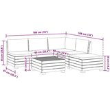  Set vanjskih sofa s jastukom 6 Komad Smeđa Čvrsto drvo akacije | shoptok.hr