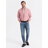 Ombre Men's REGILAR FIT cotton shirt with pocket - pink | Shoptok.si