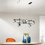  Ondaluce - Visilica na sajli JEWEL 6xE14/10W/230V crna/zadimljeno staklo | Eponuda.com